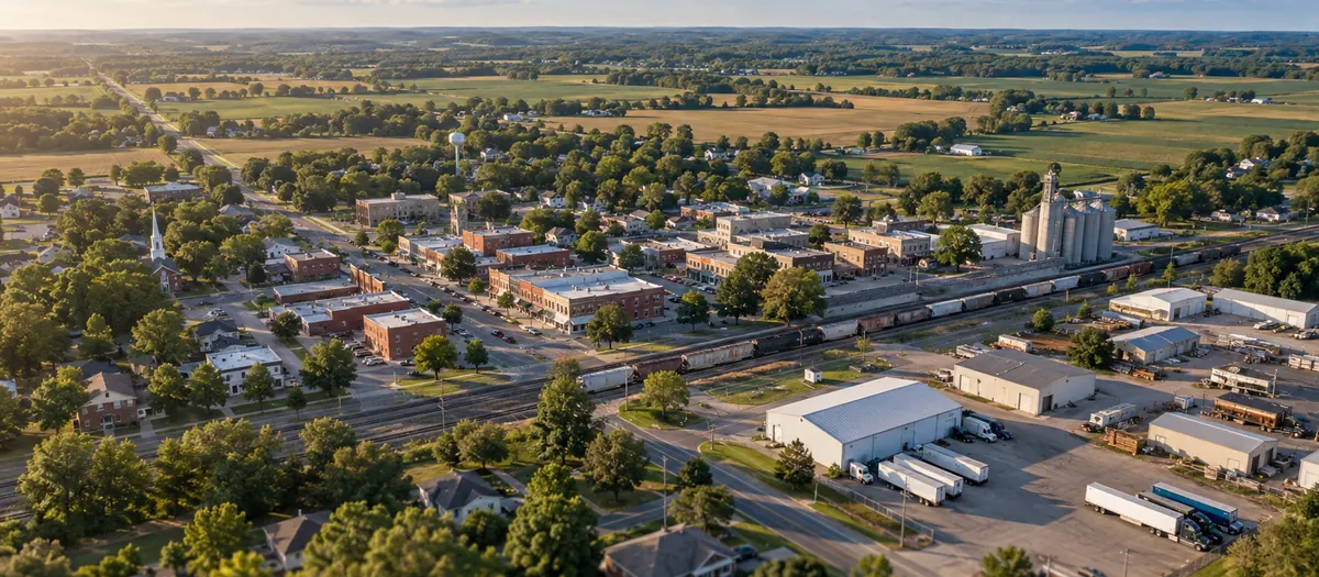 Aerial view of Cherryville, North Carolina