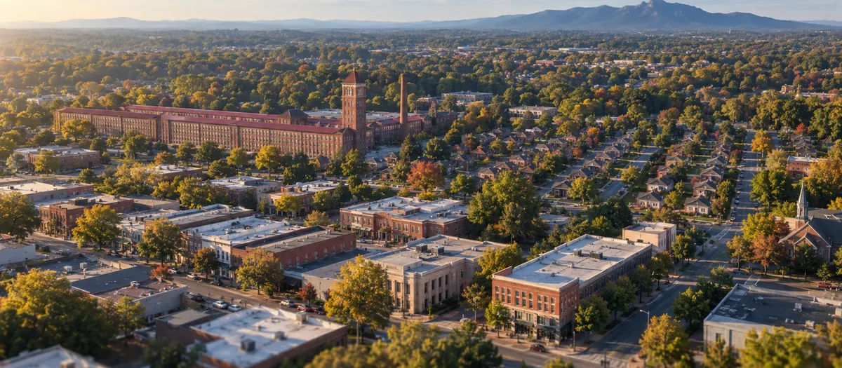 Aerial view of Gastonia, North Carolina