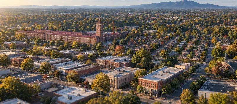 Aerial view of Gastonia, North Carolina