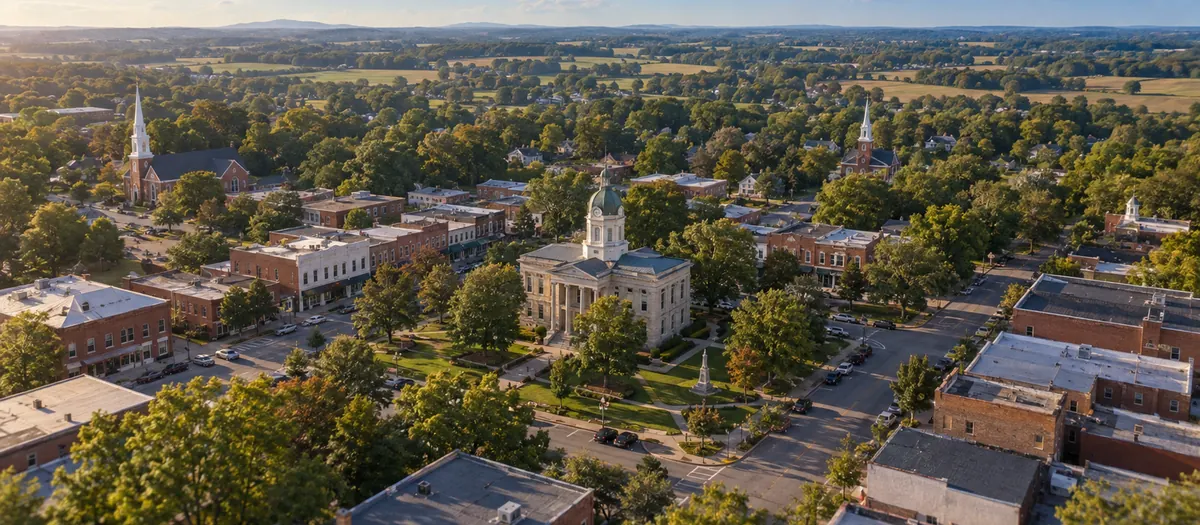 Aerial view of Lincolnton, North Carolina