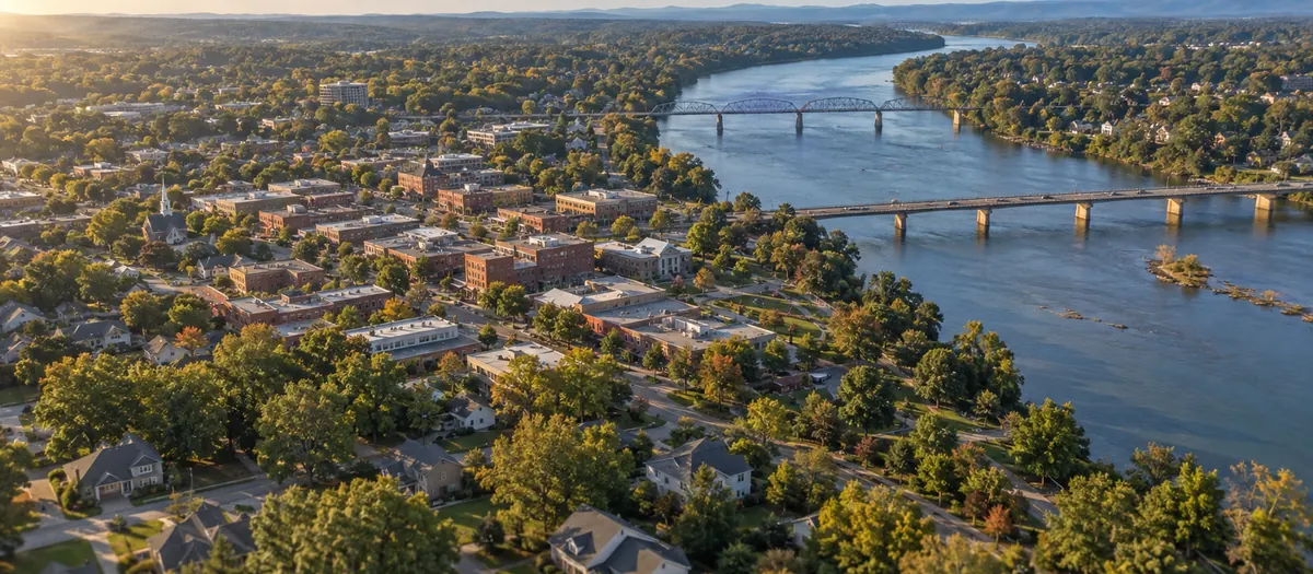 Aerial view of Mount Holly, North Carolina