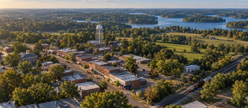 Aerial view of Stanley, North Carolina